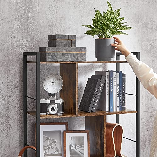- VASAGLE Storage Unit, Bookcase, 5 Tiers, Open Compartments, Office Living Room -
