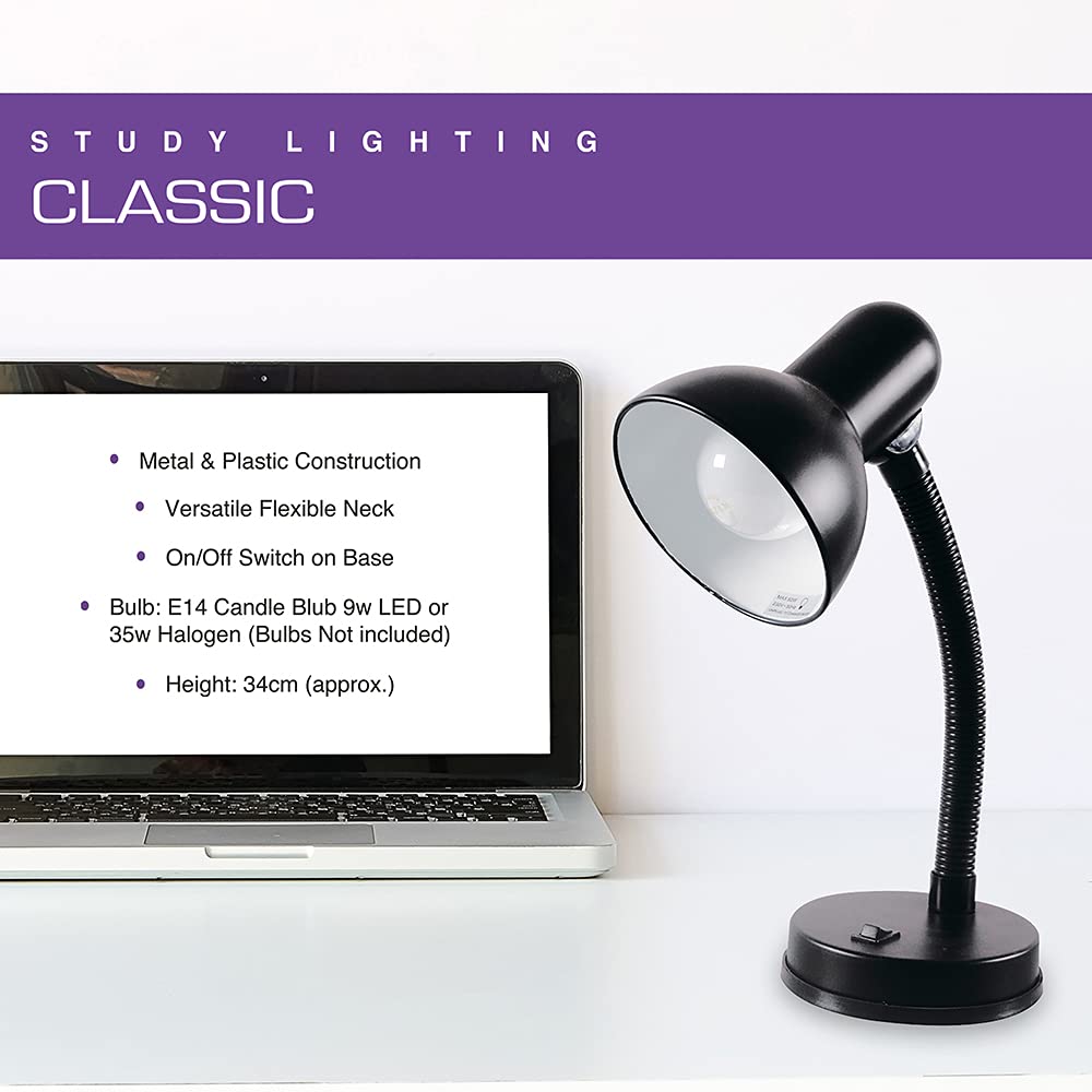 - HOMELIFE 35w 'Classic' Flexi Desk Lamp | Versatile Flexible Neck | Integral On/Off Switch -