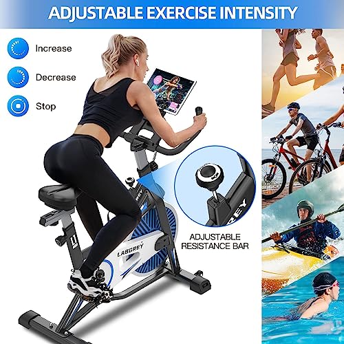 - LABGREY Exercise Bike | Indoor Cycling Bike | Stationary Cycle Bike | Heart Rate Sensor & Comfortable Seat Cushion -