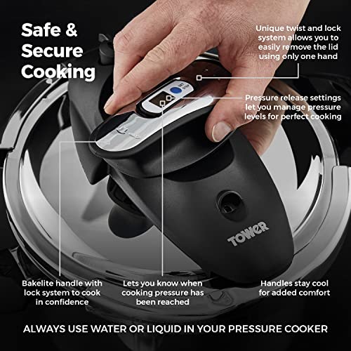 - Tower T920003 One-Touch Ultima | Pressure Cooker | Detachable 60-Minute Time -