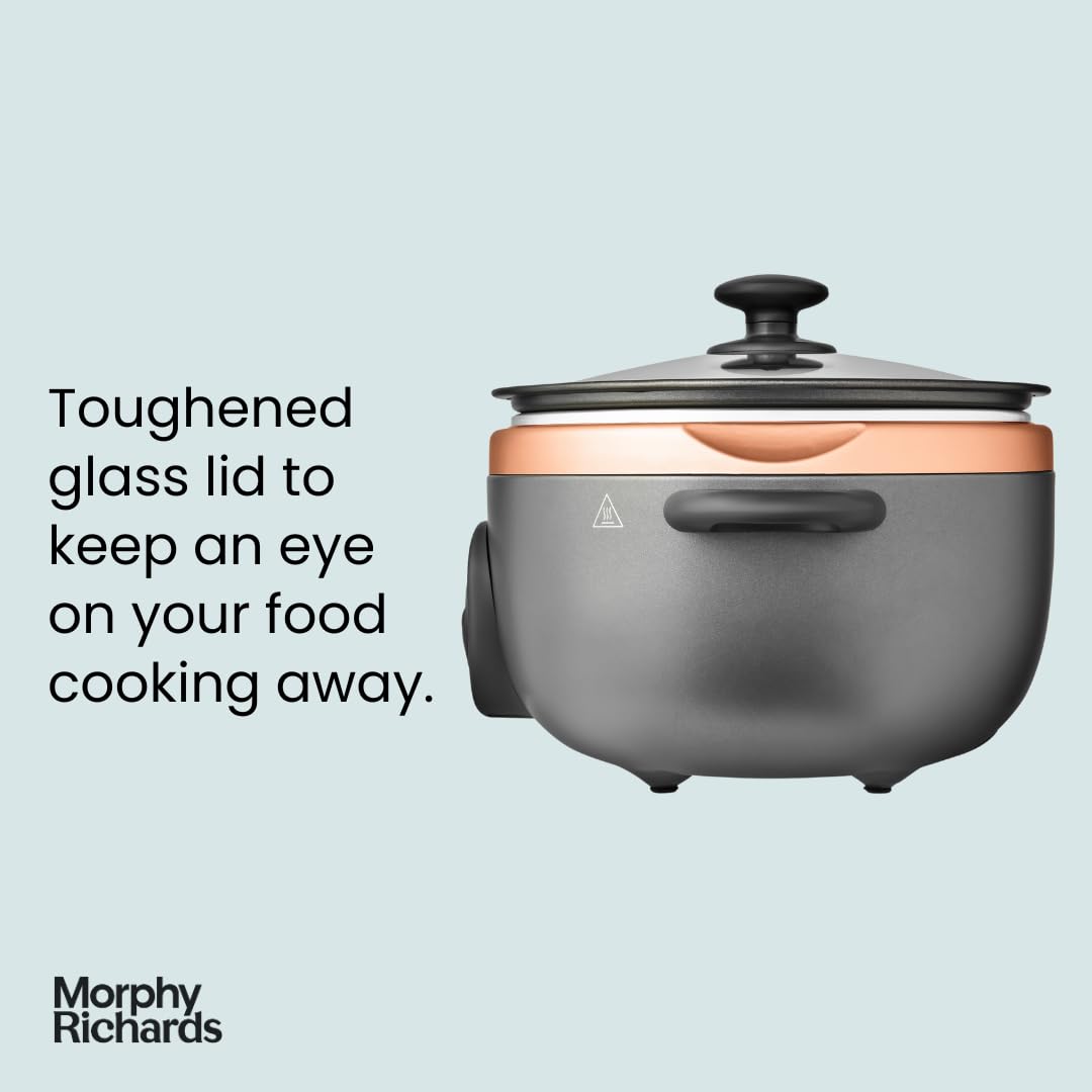 - Morphy Richards Sear and Stew Slow Cooker | 460016 Black and Rose Gold | 3.5L -