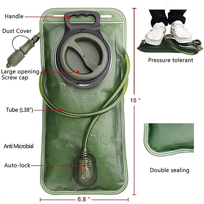 - Hydration Bladder 2 Liter Leak Proof Water Reservoir | Military Water Storage Bladder Bag -