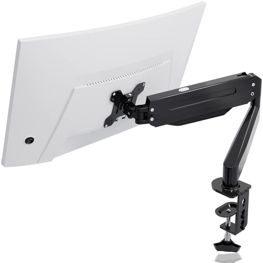 - Suptek | Single Monitor Arm | Gas Spring | Monitor Arm Desk Mount for 17-27 inch Monitors up to 6kg -