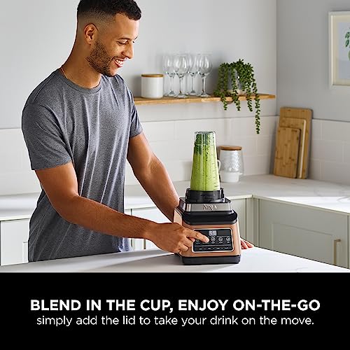- Ninja 3-in-1 Food Processor & Blender | Copper/Black -