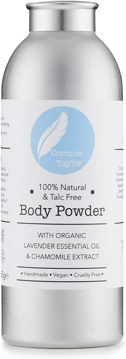 Corinne Taylor | Organic Body Powder | 100% Natural | Talc Free | Intimate Comfort | Chamomile & Lavender | Vegan | 85g