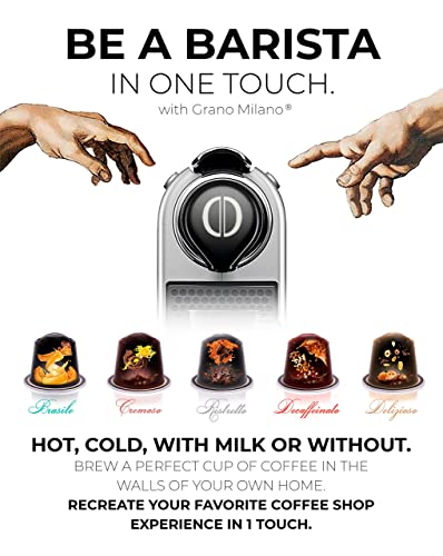 - Grano Milano Cremoso | 50 Aluminium Coffee Pods | Compatible with Nespresso Original line, 100% Arabica Medium Roast | Intensity 8/12 | Coffee Capsules Made in Italy | Espresso Coffee -