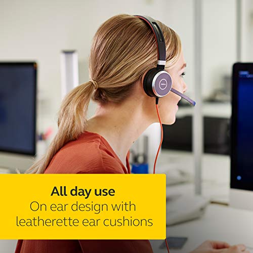 - Jabra Evolve 40 MS Stereo Headset | Microsoft Certified Headphones for VoIP Softphone | Passive Noise Cancellation -