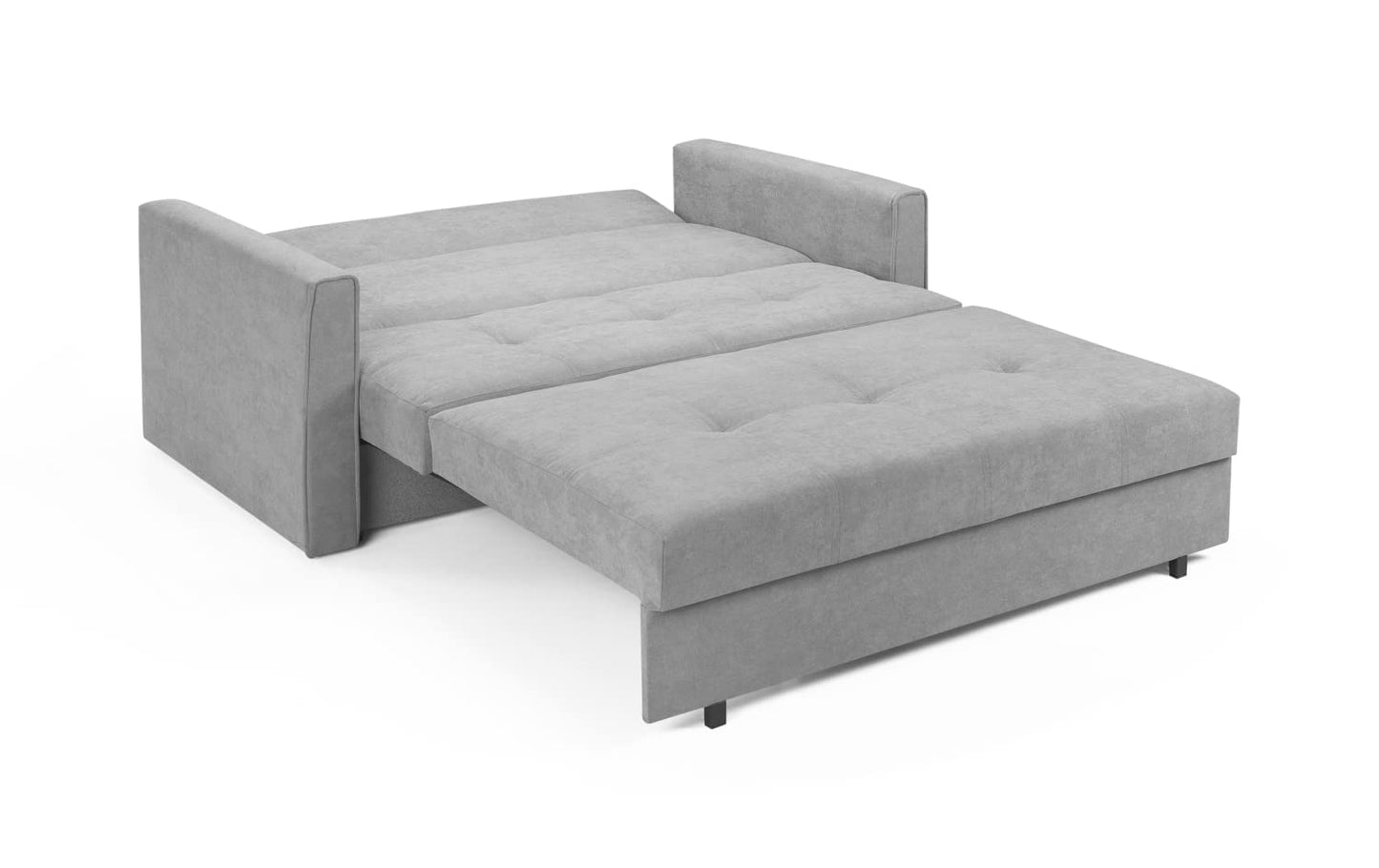 - Honeypot Sofabed \ Viva 2 Seater Sofabed with Storage | Grey Fabric Couch with Pull Out Double Sofabed | Setup Included -