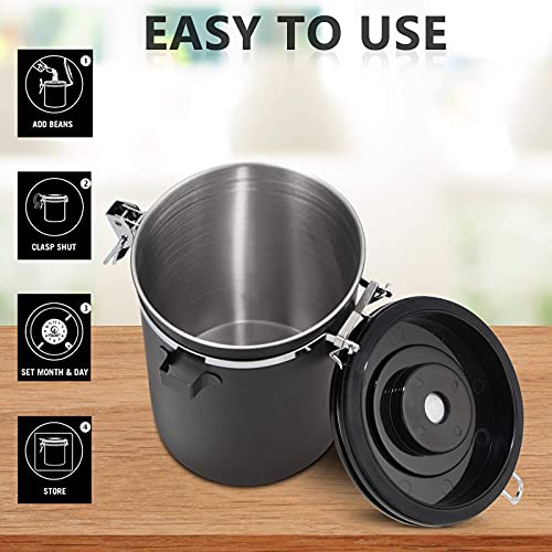 - Hossejoy Airtight Coffee Canister | Stainless Steel Coffee Container -
