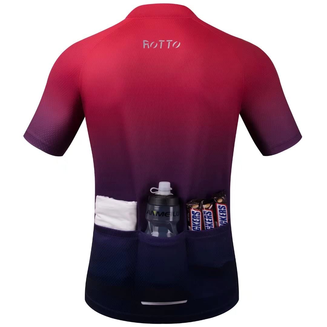 - ROTTO Cycling Jersey | Mens Short Sleeve | Cycle Top | Bike Shirt