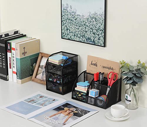- EasyPAG Mesh 3 Tier Small Drawer Storage Desk Tidy | Desktop Organiser -