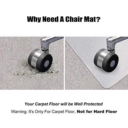 - Kuyal Carpet Chair Mat | 48" x 36" | PVC Home Office Desk Chair Mat For Floor Protection -