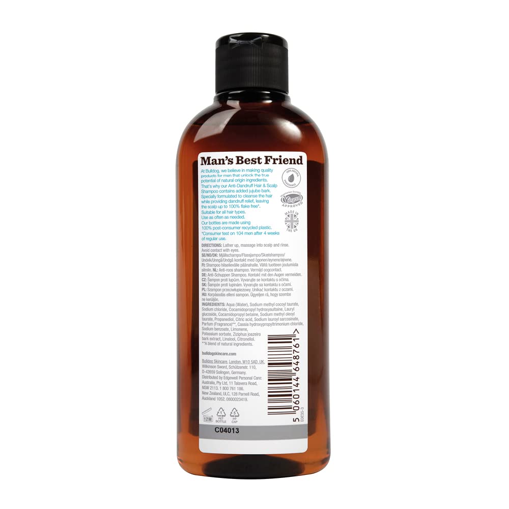 BULLDOG SKINCARE - Anti-Dandruff Shampoo For Men Flake Free Scalp 300 ml