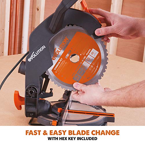 - Evolution Power Tools R210CMS Compound Mitre Saw | Multi-Material Cutting TCT Blade -