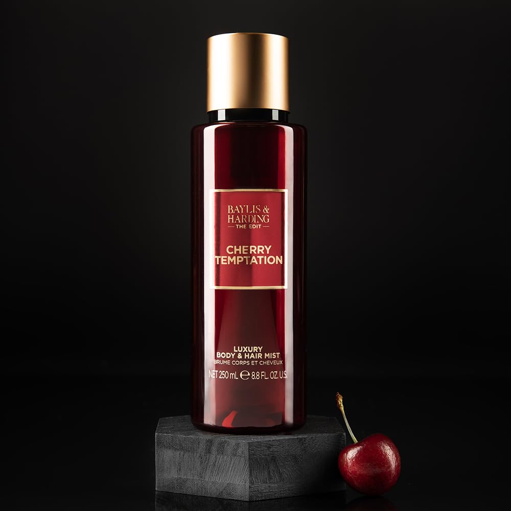Baylis & Harding The EDIT Cherry Temptation Body & Hair Mist, 250 ml (Pack of 6) - Vegan Friendly