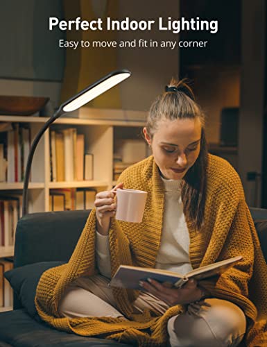 - Sympa LED Floor Lamp | Dimmable Standing Tall Pole Light | 4 Color Temperatures, 4 Brightness Levels | Touch Control | Black -