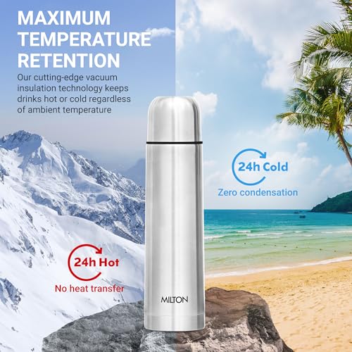 - Milton Vacuum Flask for Hot Drink 1 Litre (34 oz) | Stainless Steel Double Walled Insulated Water Bottle -