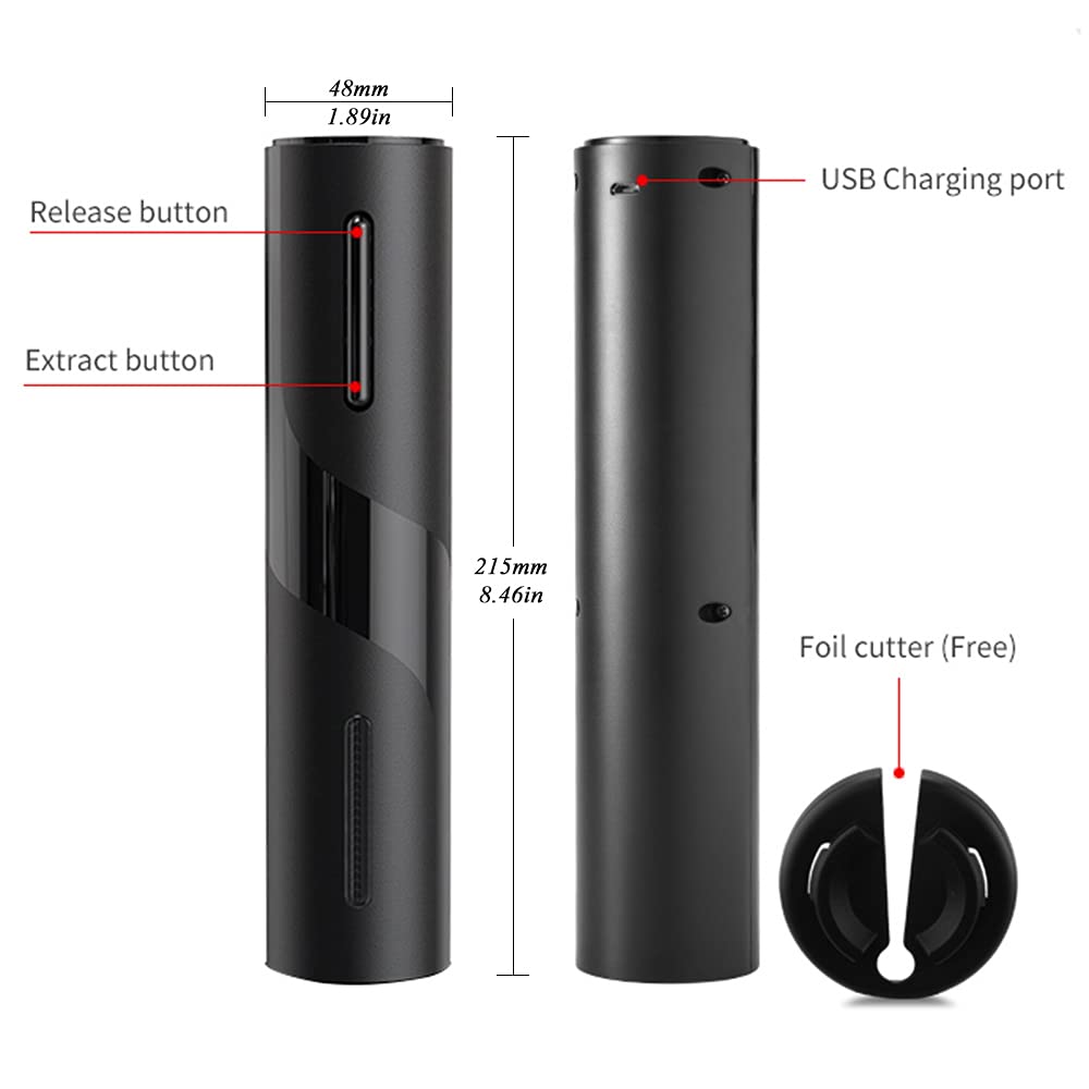 AIKARO Electric Wine Bottle Opener Automatic Electronic Corkscrew, Rechargeable