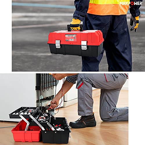 - Tool Box 17-Inch | MAXPOWER Lightweight Cantilever Tool Box | Organiser-