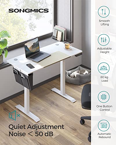 - SONGMICS Electric Standing Desk | Height Adjustable Desk | 60 x 120 x (72-120) cm | White and Beige LSD015W11 -