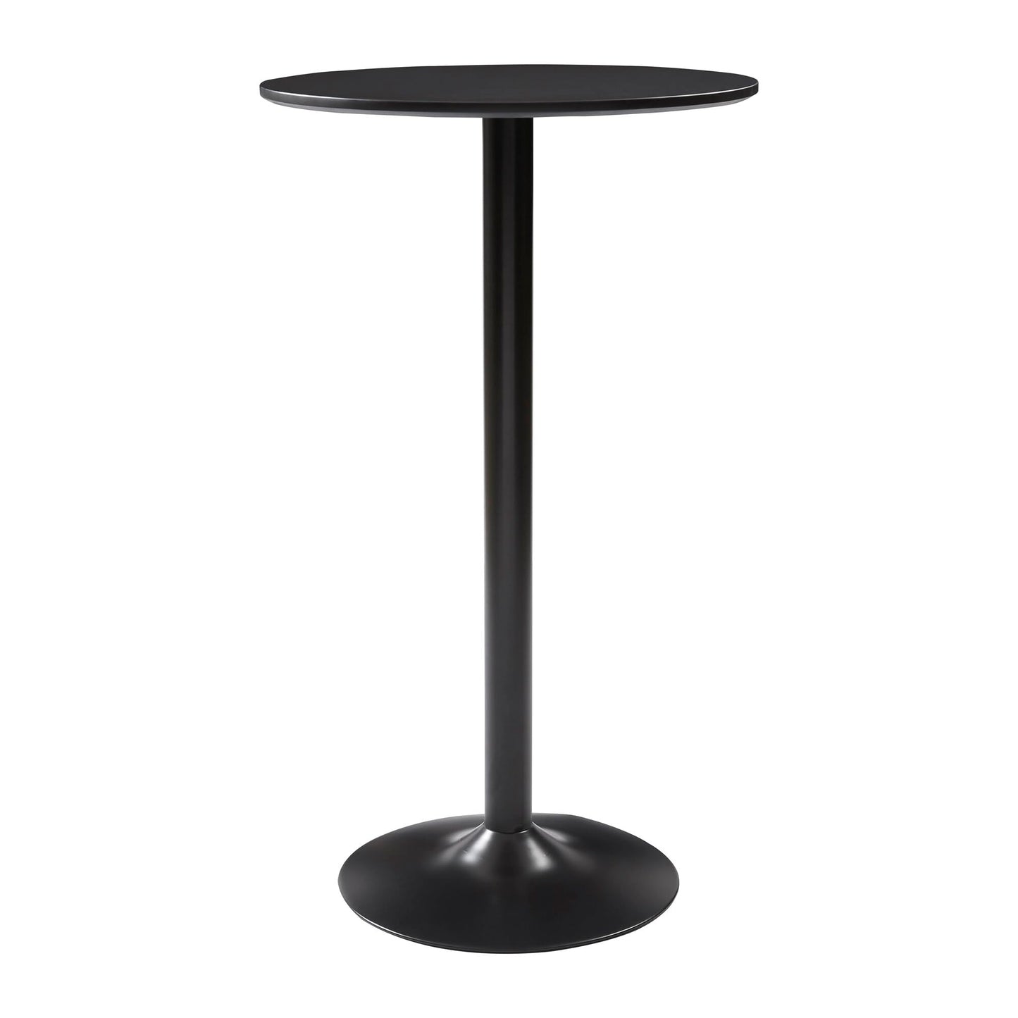 - Panana Black Round Bar Table | Counter Bistro Pub Table | 60CM Top 104CM Height -