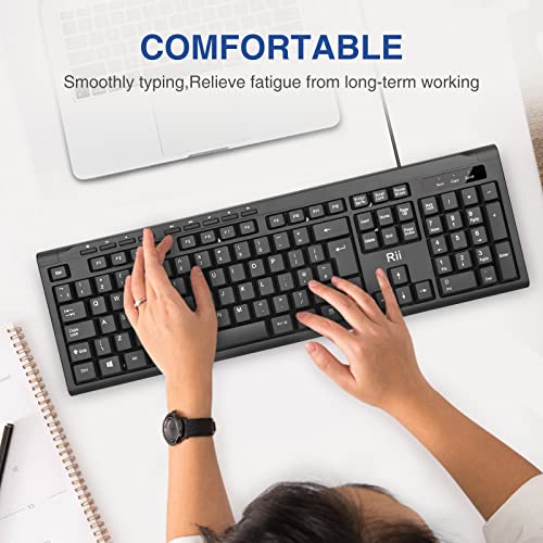 - Rii USB Wired Keyboard | Full Size Office Keyboard Compatible with Mac PC Tablet Windows & Android -