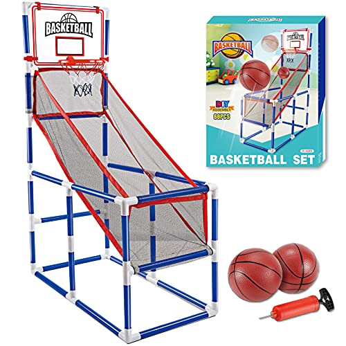 - Sanlebi Basketball Hoop and Stand for Kids | Mini Basketball Net and Pumps -