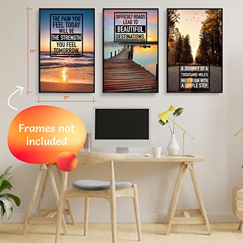 - Motivational Posters | Inspirational Quotes Wall Art Set of 6 -