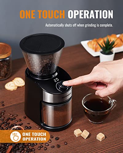 - SHARDOR Coffee Grinder Burr Electric | 25 Precise Grind Setting | Automatic Coffee Bean Grinder -