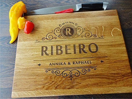 Algis Crafts | Personalized Handmade Cutting Board - MONOGRAM | Laser Engraved Chopping Board | Gifts for Men | Personalised Gifts | Wedding Gifts | New Home Gifts | Birthday Gifts for Him