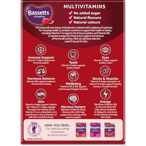 Bassetts Vitamins Adult Raspberry & Pomegranate Flavour Multivitamins 30 Gummy Pastilles