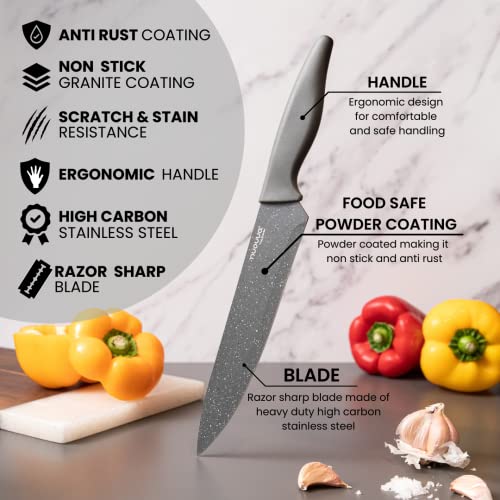 - Nuovva Professional Kitchen Knife Set | 5pcs Grey Kitchen Knives –