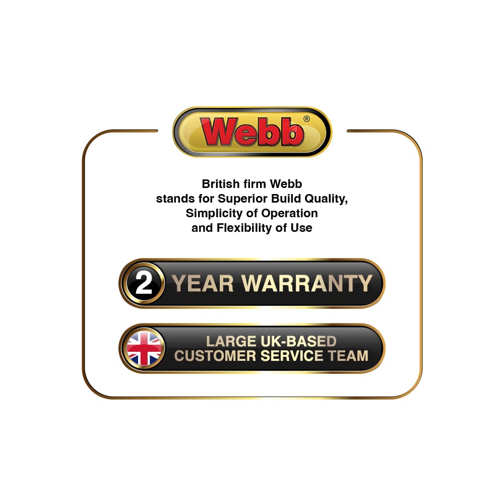 - Webb WER410SP 16”/41cm Self Propelled Rotary Petrol Lawnmower, 132cc 4-Stroke Engine