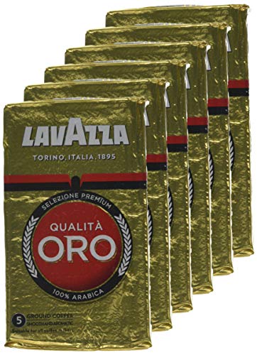 - Lavazza | Qualità Oro | Ground Coffee | 6 Packs of 250 g -