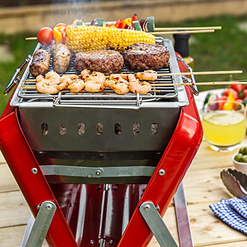- George Foreman Portable Charcoal BBQ | Portable, Sturdy Foldable Legs -