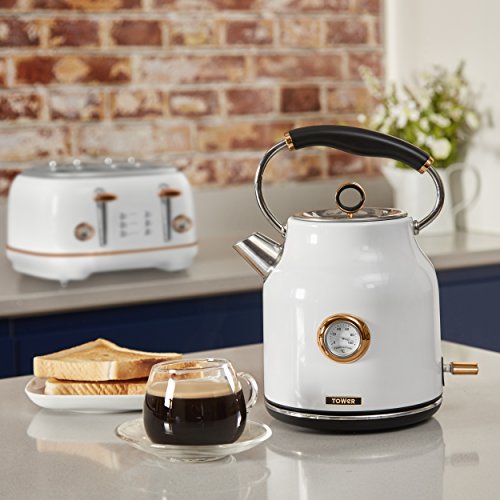 - Tower Bottega T10020W Rapid Boil Traditional Kettle | Temperature Dial -