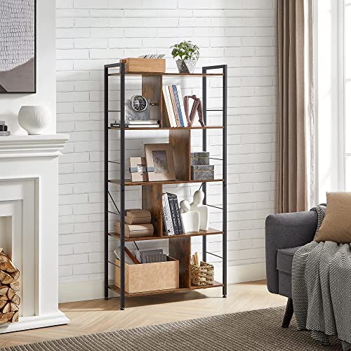- VASAGLE Storage Unit, Bookcase, 5 Tiers, Open Compartments, Office Living Room -