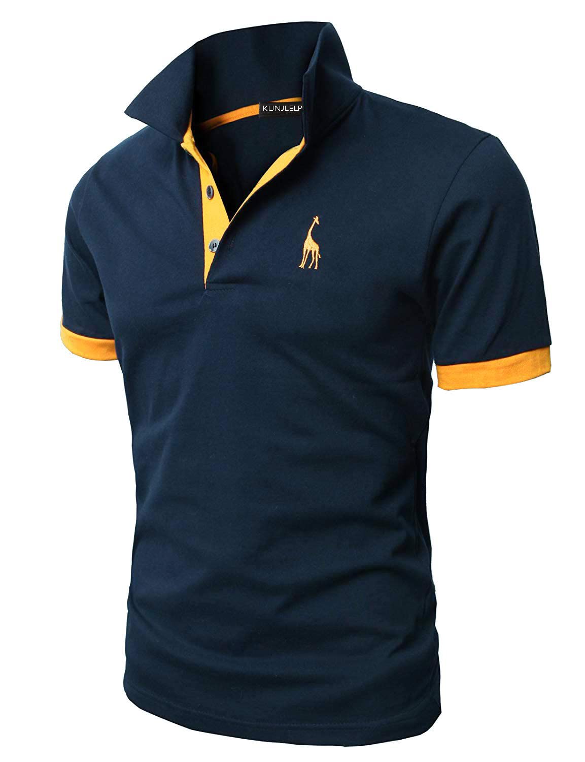 - KUNJLELP Men's Regular-Fit Cotton Pique Polo Shirt | Short Sleeve Golf Polo -