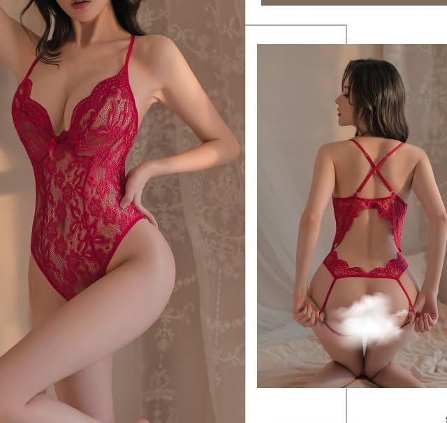 - Satohom Women Sexy Lingerie Lace Bodysuit | One Piece Floral Teddy Negligee -