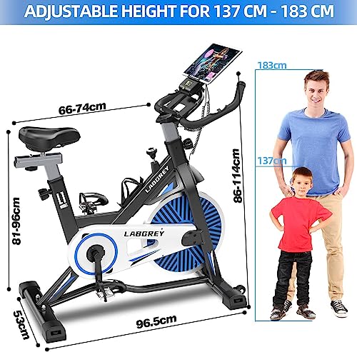 - LABGREY Exercise Bike | Indoor Cycling Bike | Stationary Cycle Bike | Heart Rate Sensor & Comfortable Seat Cushion -