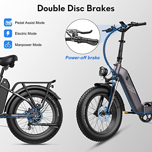 - Fafrees FF20 Polar Fatbike E Bike Men's 20 Inch 48V 10.4Ah*2 Batteries UK Plug -