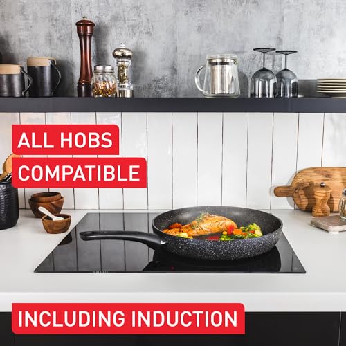 - Tefal | Stone Strength Aluminium Non Stick 28cm Frying Pan | Reinforced with Titanium Particles | Induction Compatible -