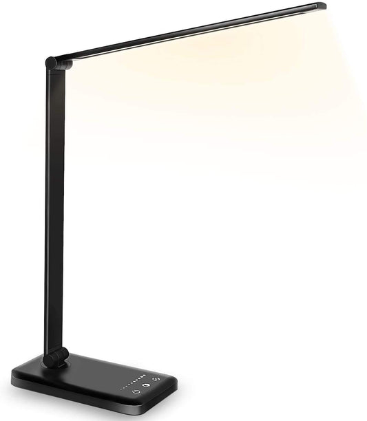 - SLATOR Desk lamp |Eye-caring | Aluminium | Dimmable | Bedside lamp | USB Charging Port -