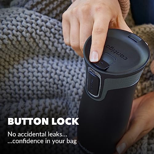 Contigo West Loop Autoseal Travel Mug, Stainless Steel Thermal Vacuum Flask, Leakproof Tumbler, Coffee Mug with BPA Free Easy-Clean Lid, 470 ml, Black