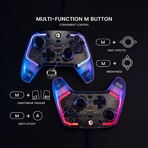 - GameSir T4 Kaleid Transparent PC Controller | Wired Gaming Controller for PC/Switch/Android TV Box, Plug and Play Gamepad Joystick | Hall Effect Sticks/Analog Triggers | 3.5mm Audio Jack -
