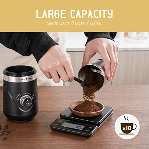 - TWOMEOW | Coffee Grinder | Adjustable Electric Spice Grinder |  Removable Grinding Cup | 80g -