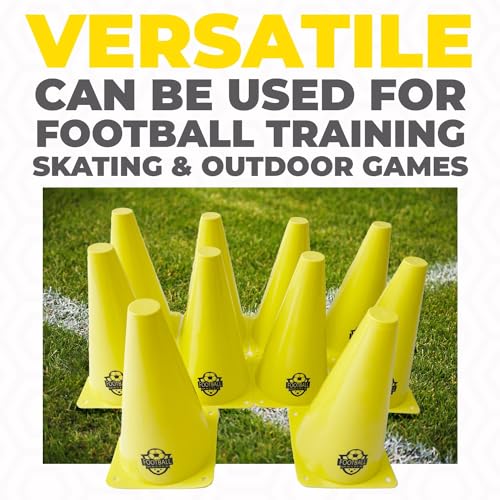 - Football Master ™ | Set of 10 Sport Training Football Equipment Traffic Cones | For Football, Soccer, Skating, Outdoor Games -