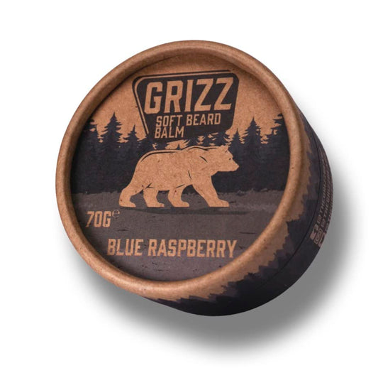 - Grizz Soft Beard Balm | 70g | Beard Moisturiser | Beard Wax | Beard Cream | Shea Butter & Bees Wax | Jojoba Oil & Argan Oil | (Blue Raspberry) -
