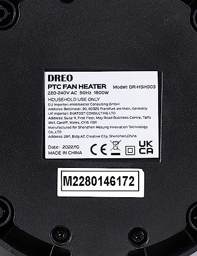 - Dreo 16 Inch Space Portable Heater | 1800W Silent Ceramic Electric Heater Low Energy | 3-Mode 3-Speed -