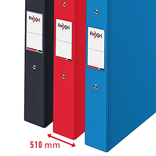 - Rexel Choices | A4 Ring Binder | 25 mm Spine | 190 Sheet Capacity | Document Organisation, (Black, Red, Blue) | Assorted | Pack of 3 -